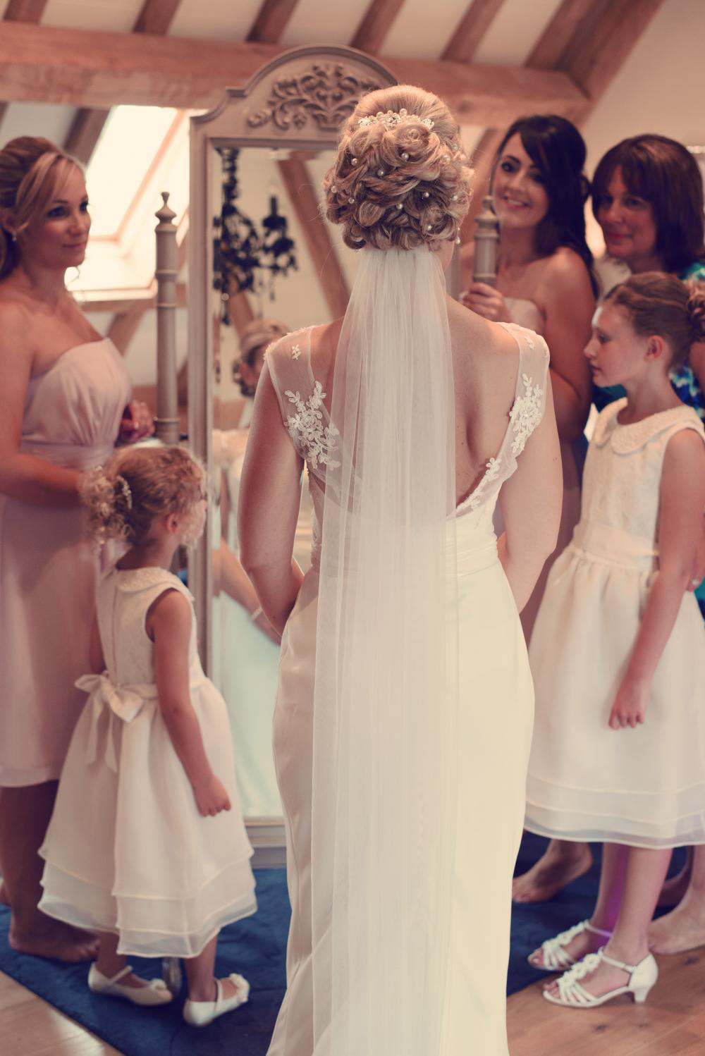 The Girls Admiring the Beautiful Bride 